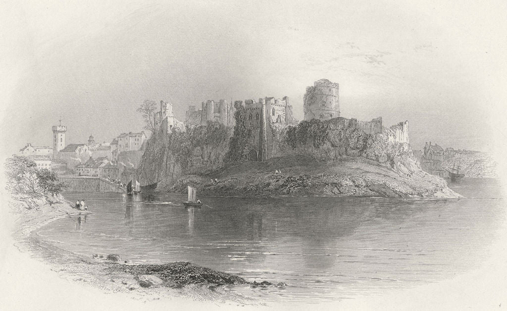 WALES. Pembroke Castle-Bartlett c1860 old antique vintage print picture